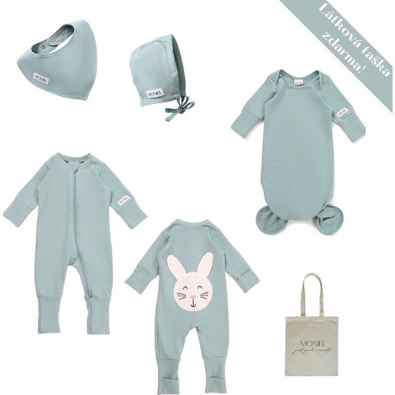 Dárková sada pro miminko Moniel Pastel mintová newborn 100728118