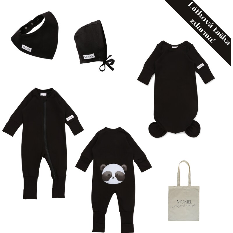 Dárková sada pro miminko Moniel All Black černá newborn