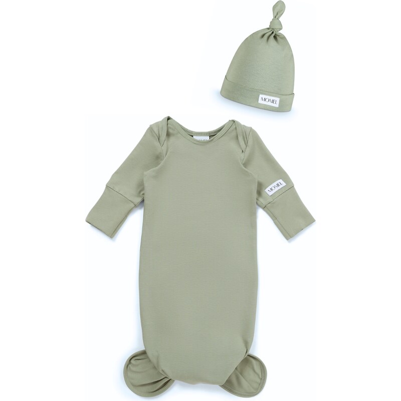Moniel body + čepička souprava do porodnice pro novorozence