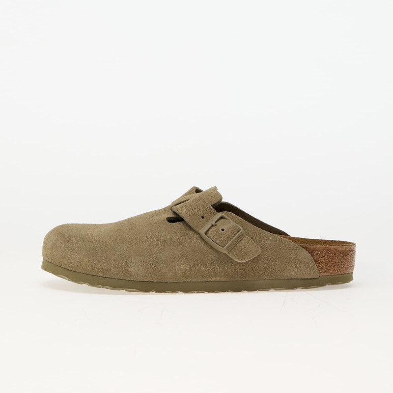 Boty Birkenstock Boston Leather Velvet Faded Khaki 41