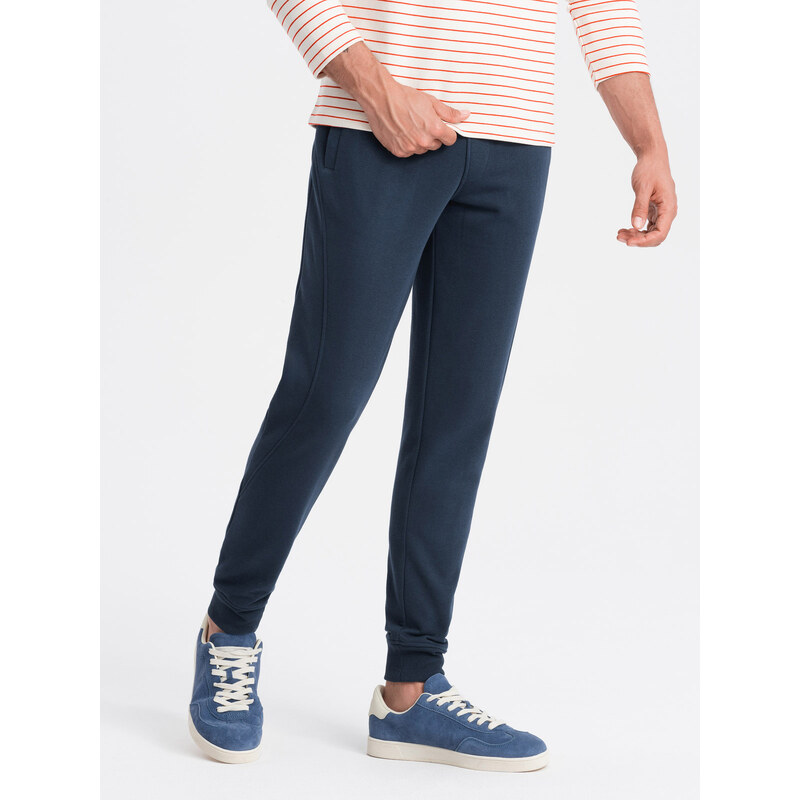 Ombre BASIC mens cotton jogger sweatpants - navy blue