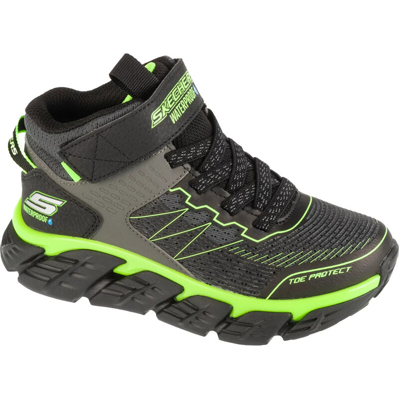 Šedo-zelené chlapecké kotníkové tenisky Skechers Tech-Grip - High 100786464