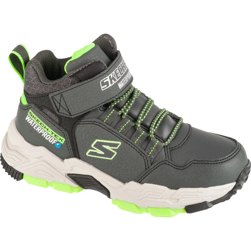 Tmavě šedé chlapecké kotníkové boty Skechers Drollix - Venture Rush 100786463