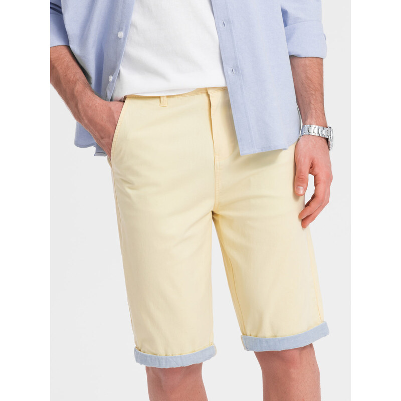 Ombre Mens chinos shorts with contrasting turn-up