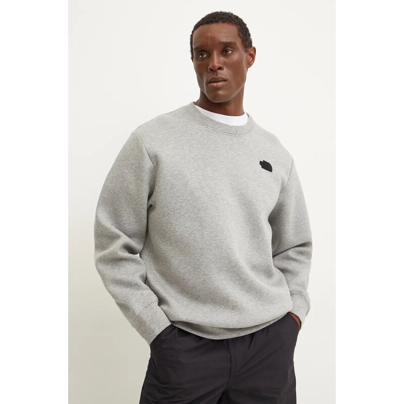 Mikina The North Face Crew Neck Sweatshirt pánská, šedá barva, melanžová, NF0A8AMAEC41