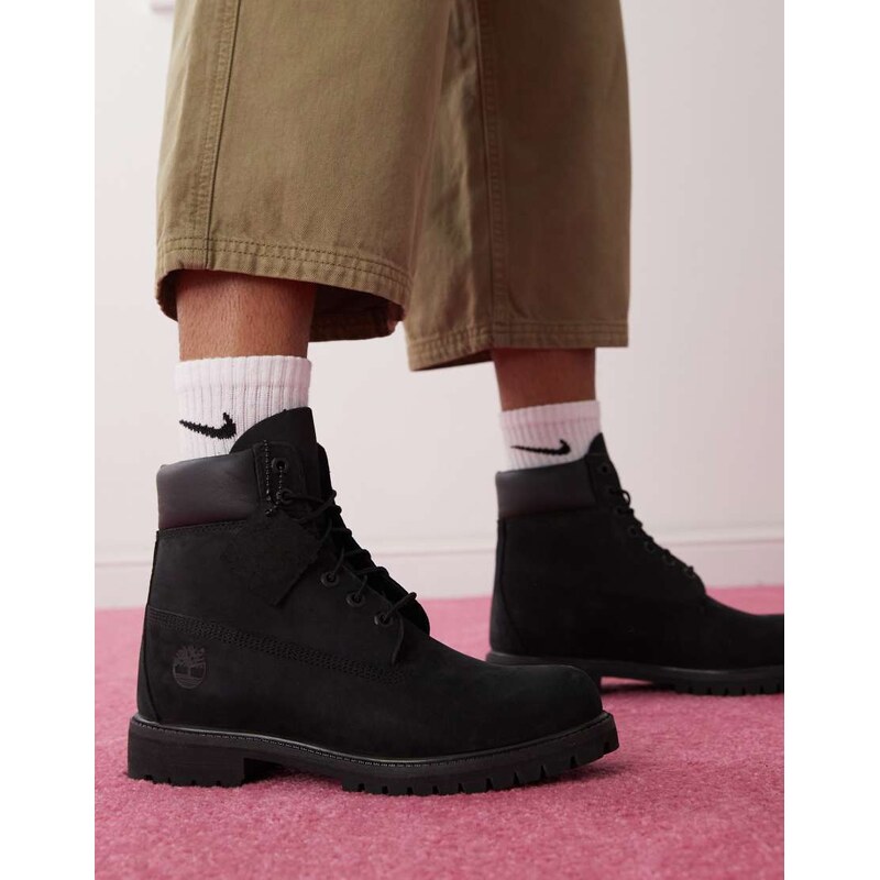 Timberland premium 6 inch boots in black nubuck