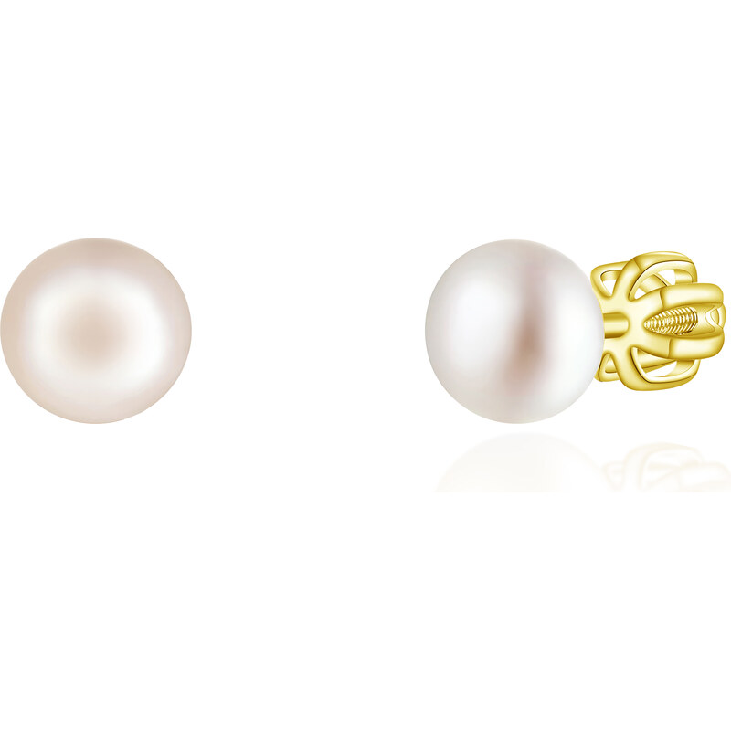 Olivie Stříbrné 6mm náušnice PERLY AAA GOLD 9116