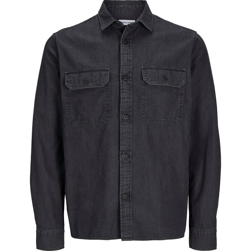 JACK & JONES Košile JJETravis černá džínovina