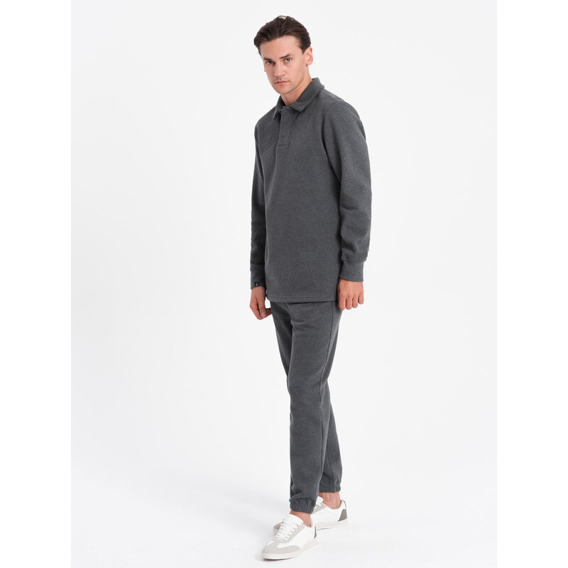 Ombre Mens tracksuit set sweatshirt with polo collar + pants