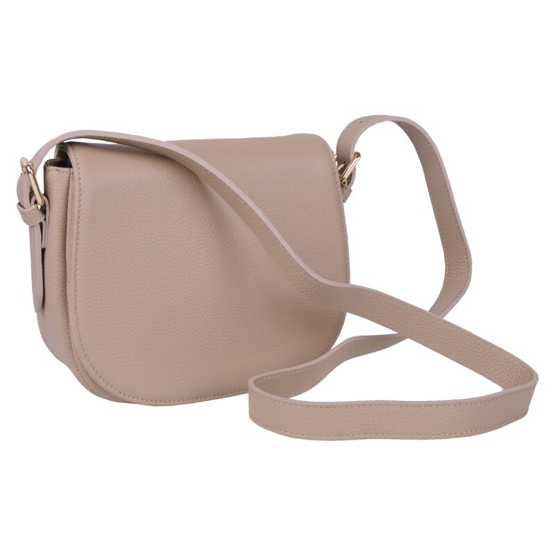 Béžová kožená italská crossbody kabelka Caterina Cappuccino