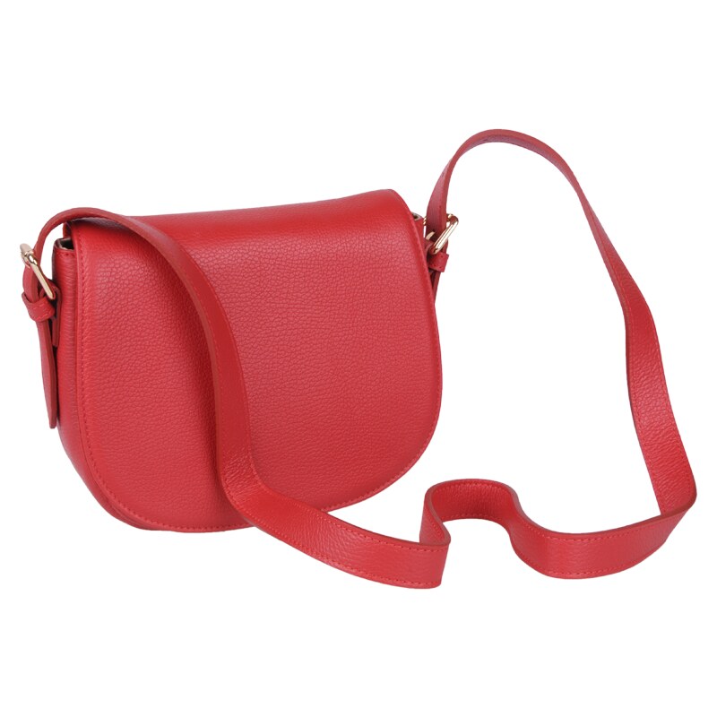 Červená kožená italská crossbody kabelka Caterina Rossa