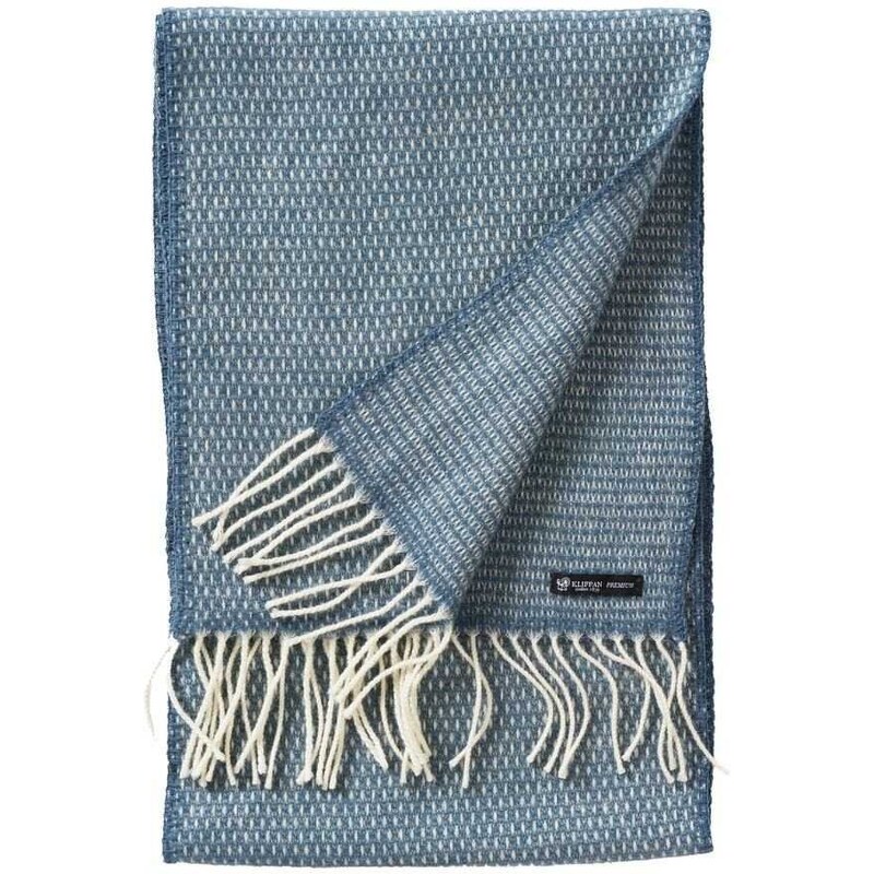 Klippan Švédsko Vlněná merino šála Hugo Scarf dusty blue 30x200 100813548