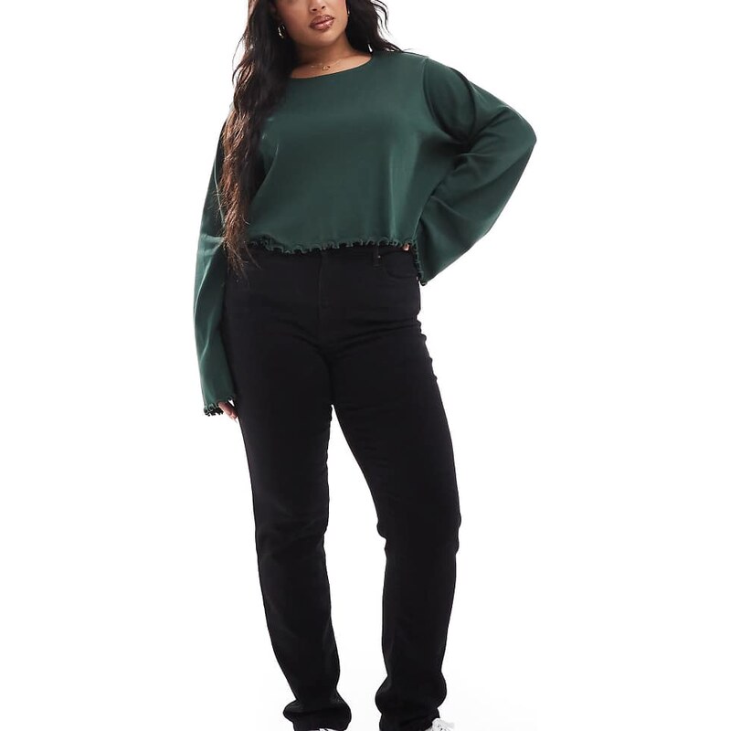ONLY Curve slim jeans in washed black 100814585