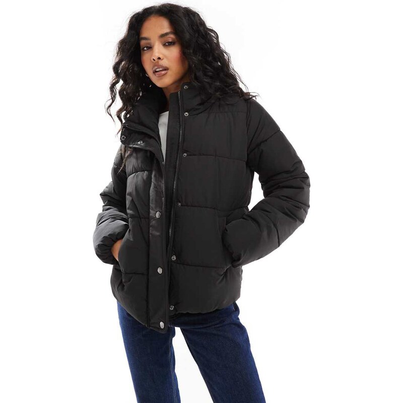 ONLY funnel neck padded jacket in black 100814639