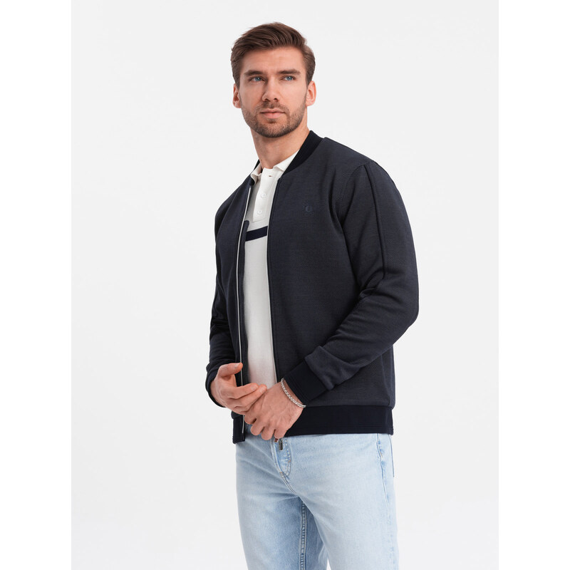 Ombre Mens lightweight bomber jacket with logo lining - navy