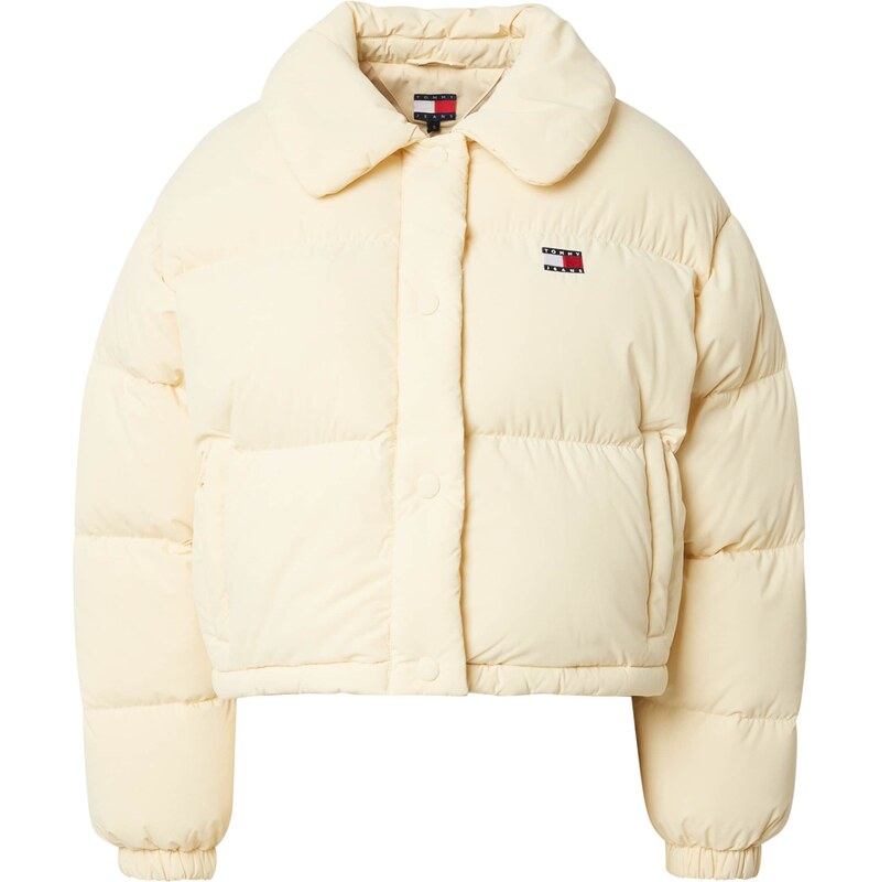Tommy Jeans Zimní bunda pastelově žlutá