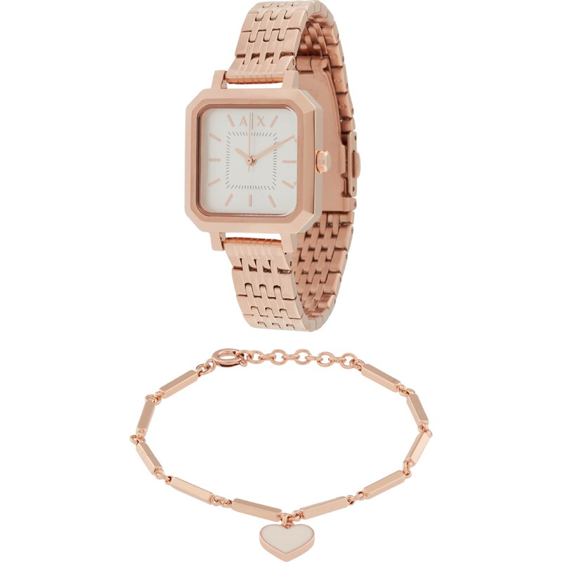 ARMANI EXCHANGE Analogové hodinky LEILA růžově zlatá / bílá 100817816