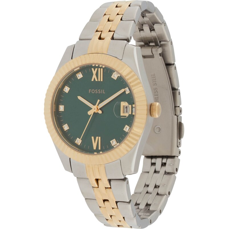 FOSSIL Analogové hodinky SCARLETTE zlatá / zelená / stříbrná 109085416