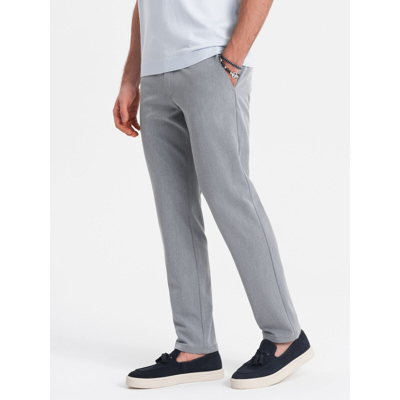 Ombre Elegant mens SLIM FIT chino pants - light grey