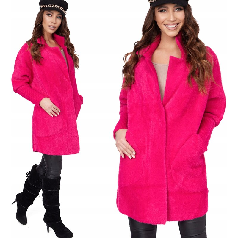 Fashionweek Dámský kabát z alpaky měkký vlněný kabát BR01