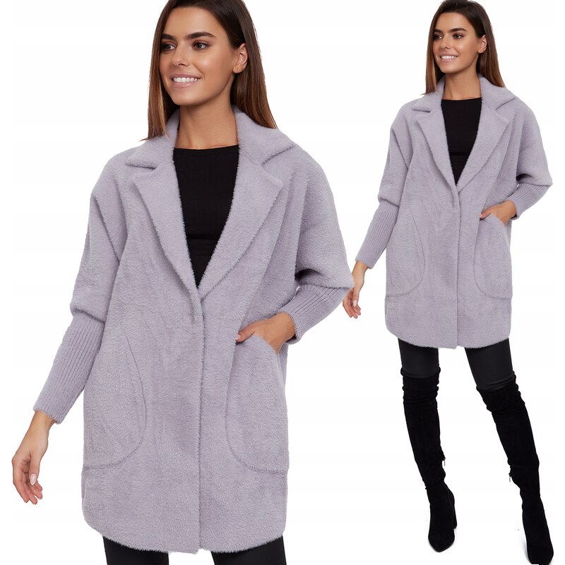 Fashionweek Dámský kabát z alpaky měkký vlněný kabát BR01