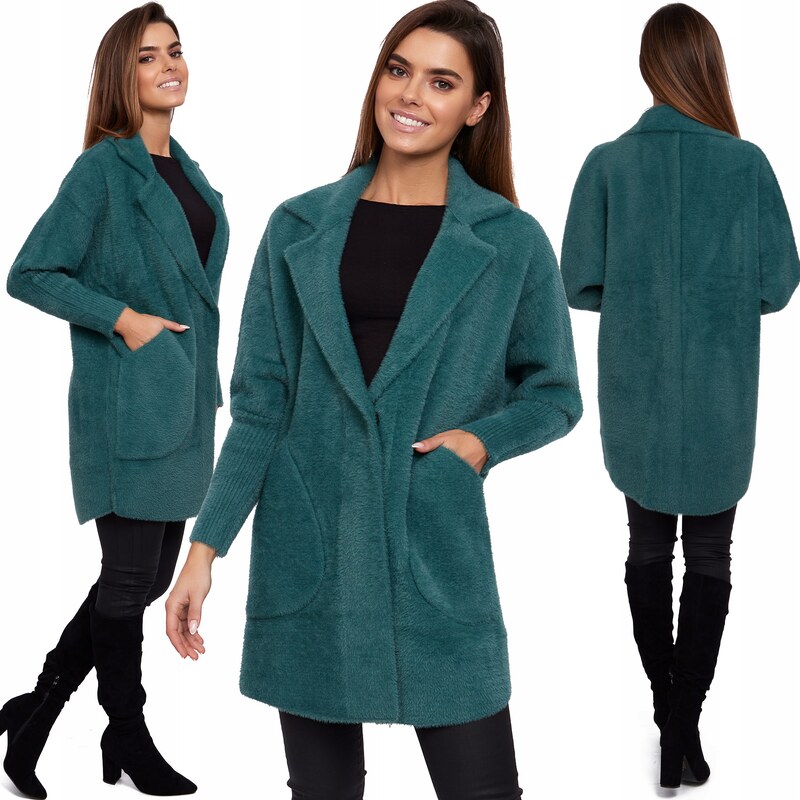 Fashionweek Dámský kabát z alpaky měkký vlněný kabát BR01