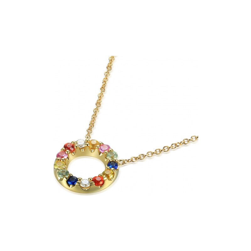 Gems, Náhrdelník Valencia, žluté zlato s brilianty a barevnými safíry, 100826216