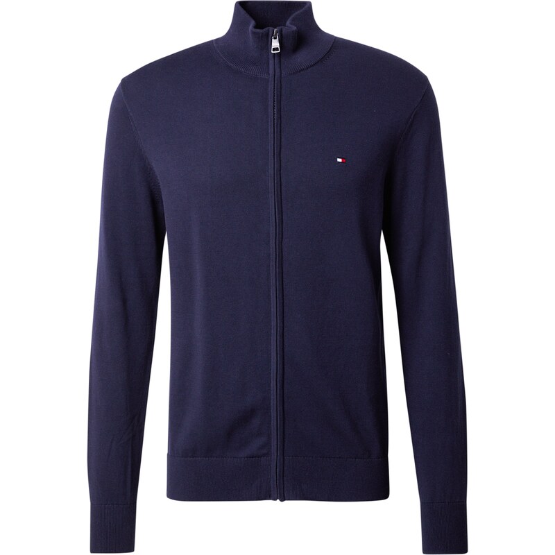 TOMMY HILFIGER Kardigan Flag Embroidery Zip-thru námořnická modř