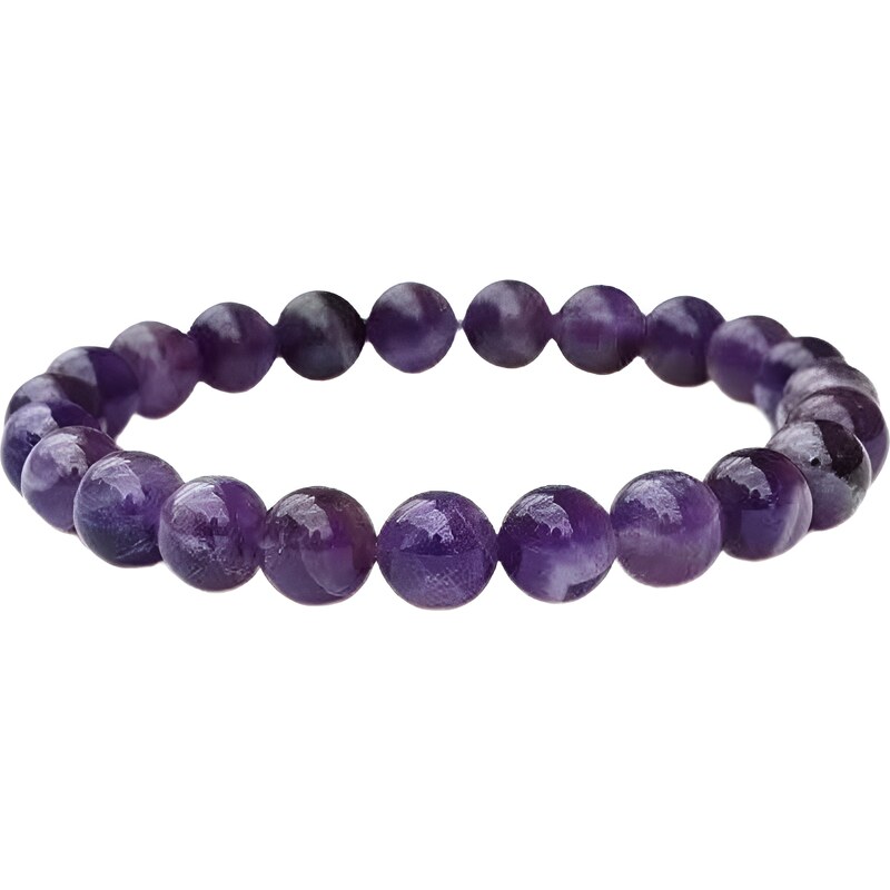 Olivie Náramek 8mm/16cm VYSNĚNÝ AMETYST 9160