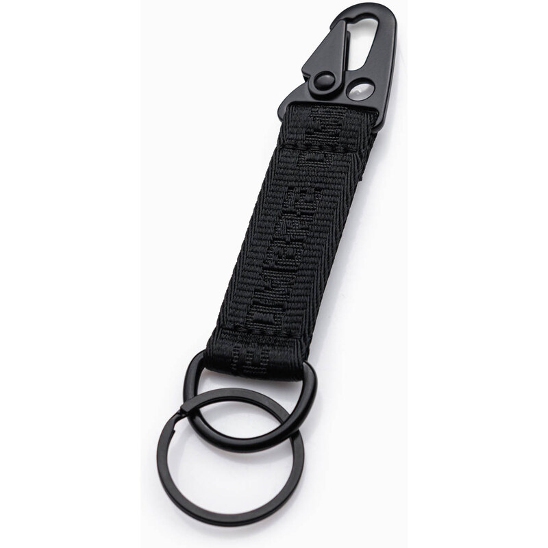 Ombre Mens key ring with snap hook - black