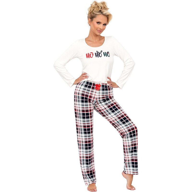 Pyžamo DONNA HO HO LONG ecru 100983948