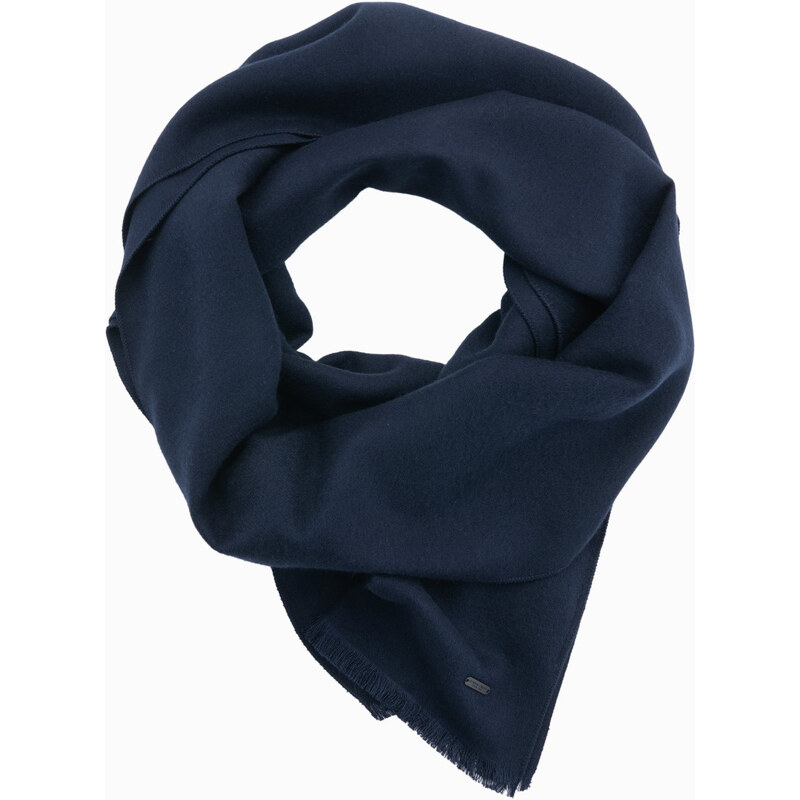 Ombre Monochrome mens scarf with tassels - navy blue