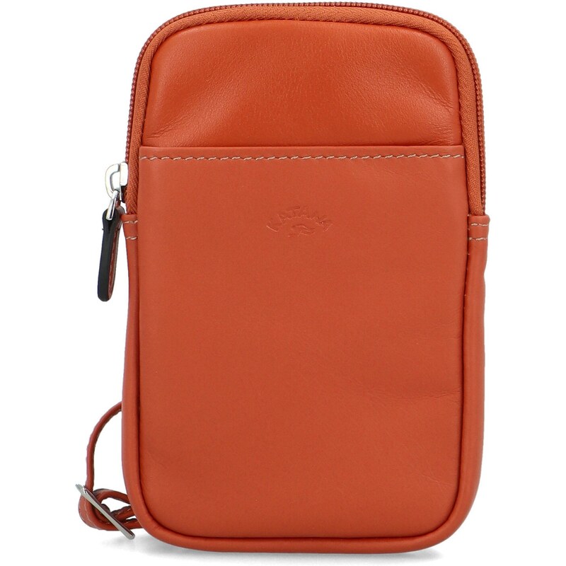 Dámská kožená crossbody kapsa oranžová - Katana Soffix oranžová
