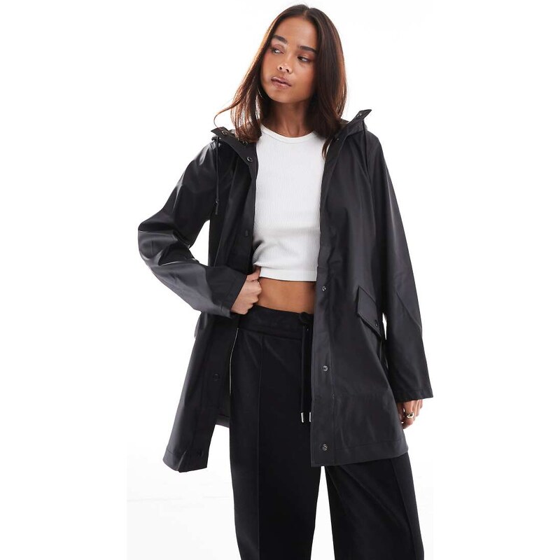 ONLY hooded raincoat in black