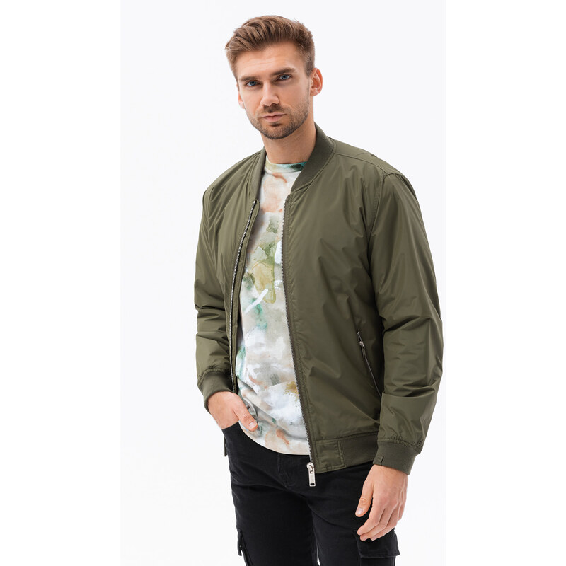 EDOTI Pánská bunda bomber - olivová V2 C538