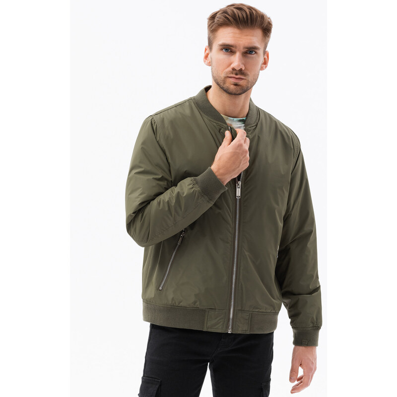 EDOTI Pánská bunda bomber - olivová V2 C538