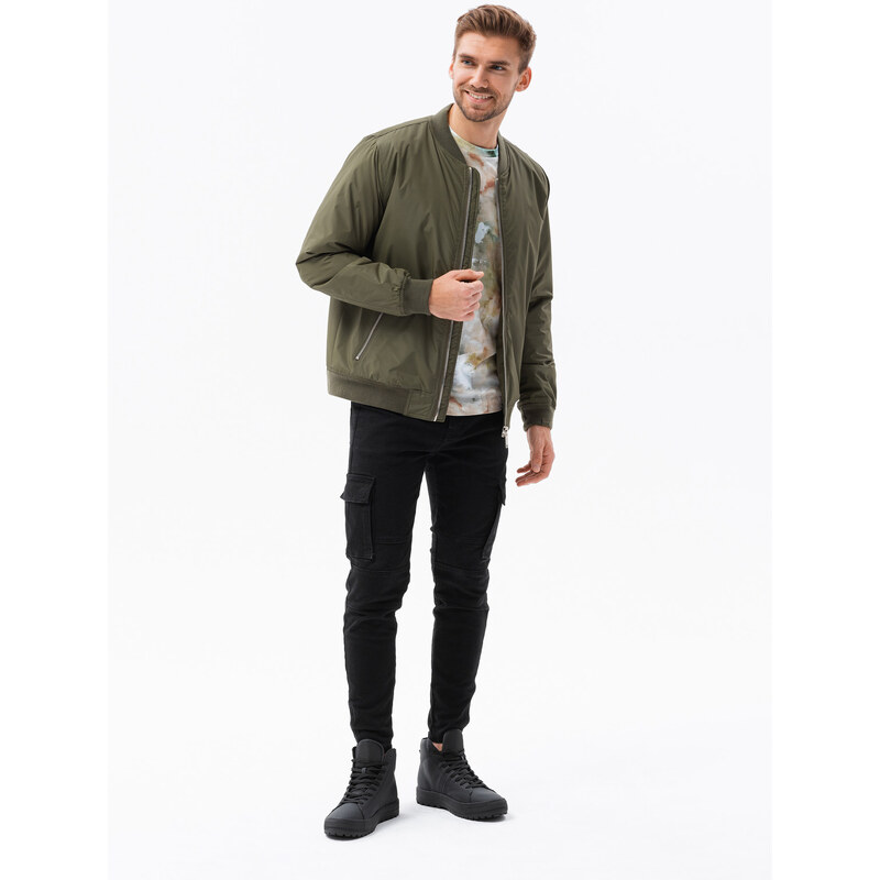 EDOTI Pánská bunda bomber - olivová V2 C538