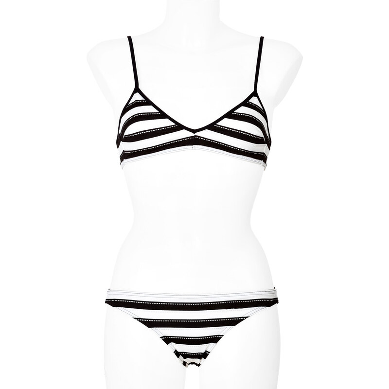 Chloé Mare Striped Bikini in Black/White