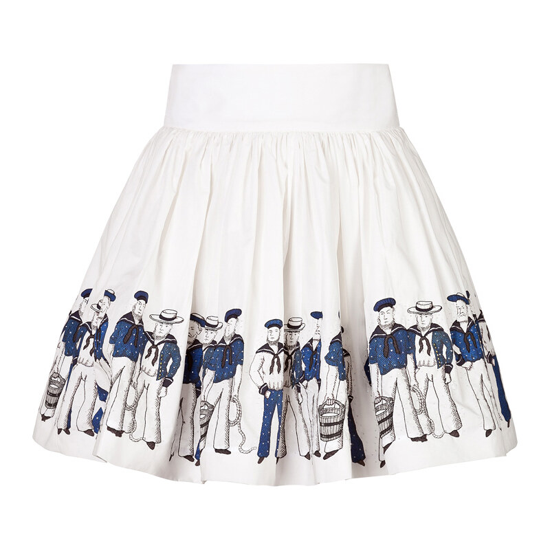 Olympia Le-Tan Cotton Sailor Skirt