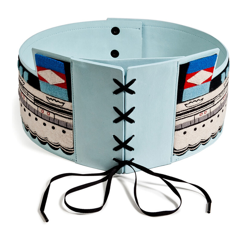 Olympia Le-Tan Embroidered Leather Sailor Belt