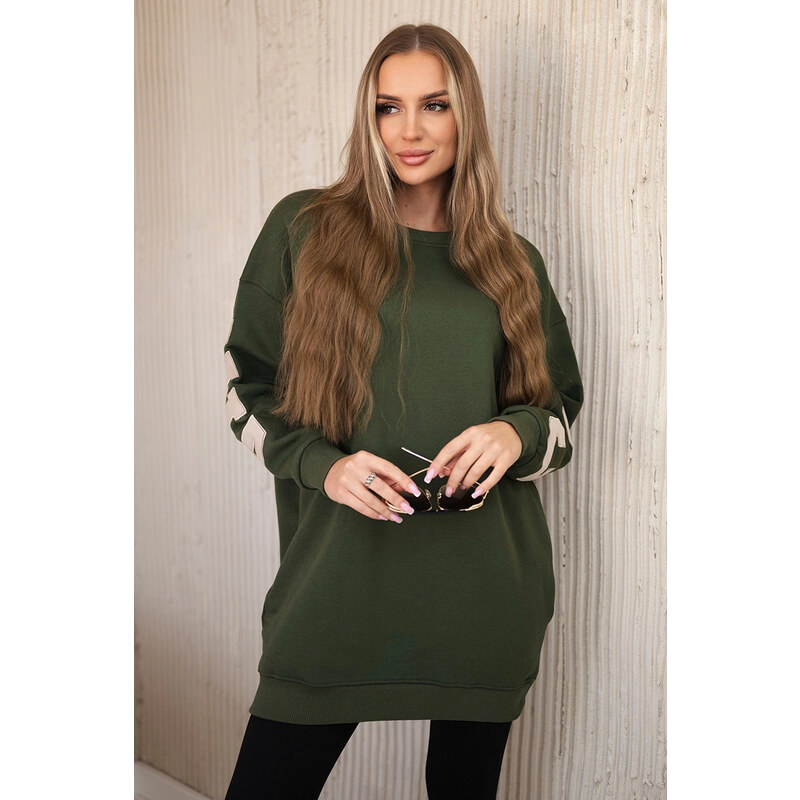 K-Fashion Izolovaná mikina s nápisem California khaki