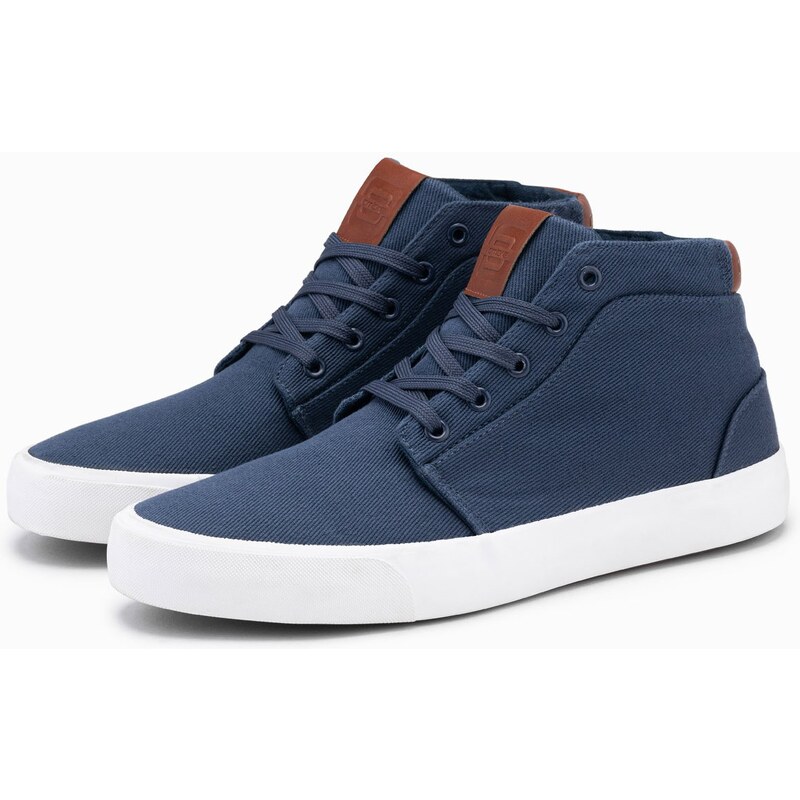 Ombre Mens high-top sneakers in cotton canvas - dark blue