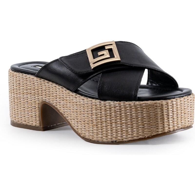 GAUDI Rafia Black pantofle