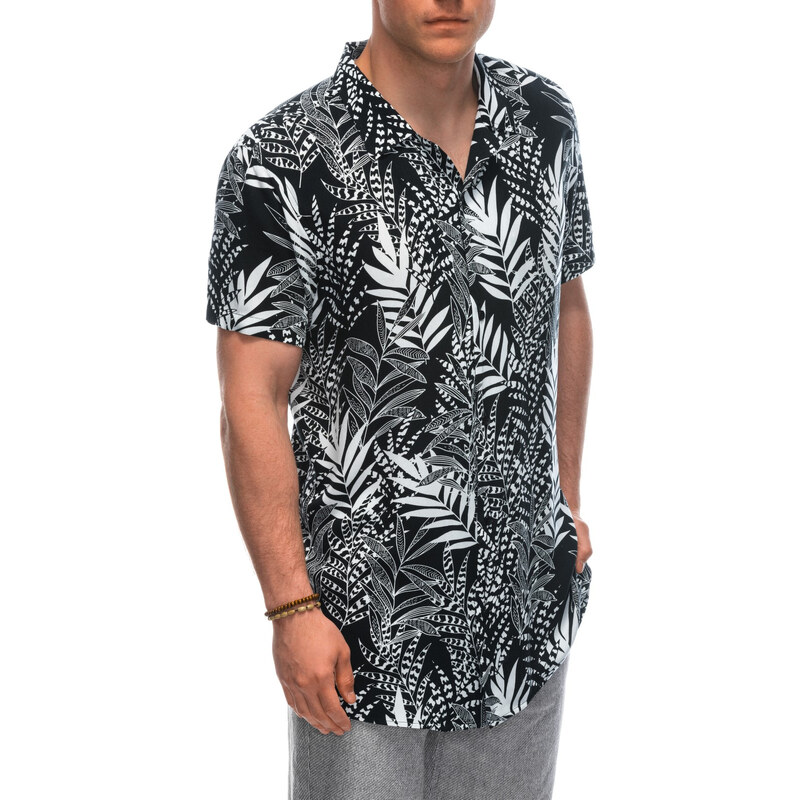 Ombre Mens viscose patterned short sleeve shirt OM-SHPS-0113