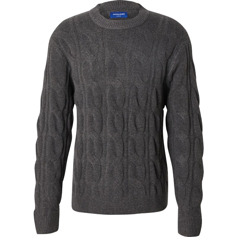 JACK & JONES Svetr JORHENRY tmavě šedá