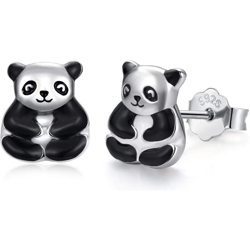 LUNICA Stříbrné puzetové náušnice PANDA 101143737