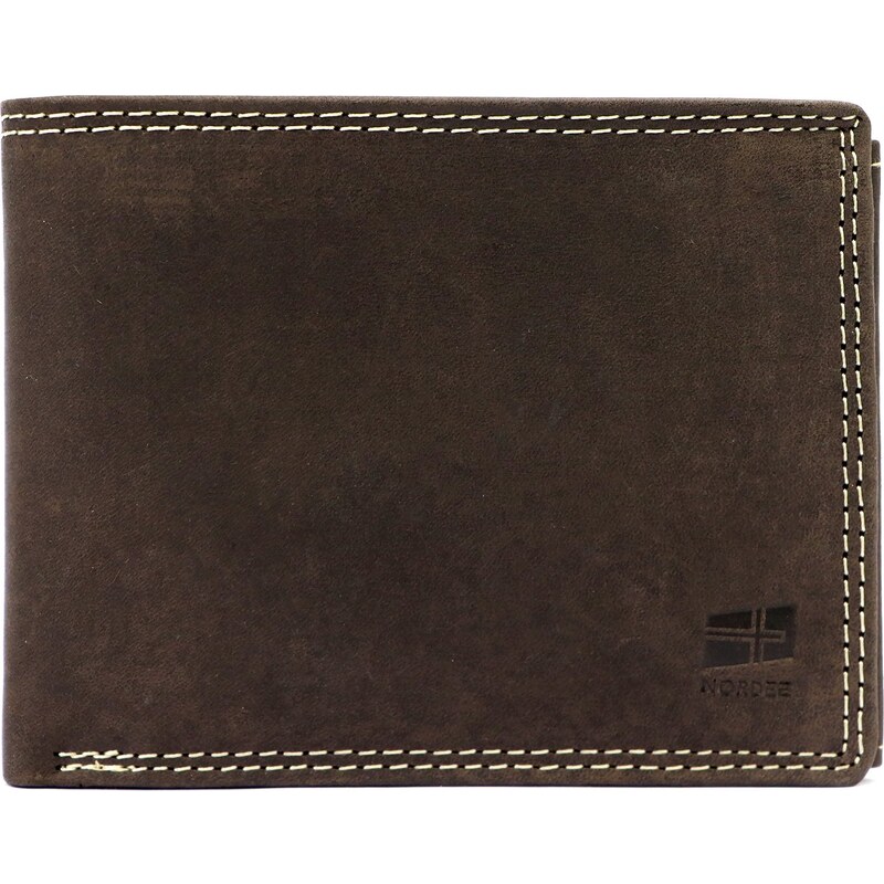 Pánská kožená peněženka Nordee BJORN N992 hnědá
