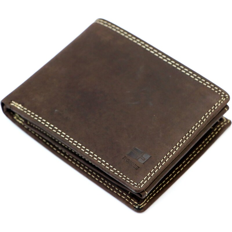 Pánská kožená peněženka Nordee BJORN N992 hnědá