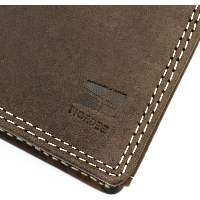 Pánská kožená peněženka Nordee BJORN N992 hnědá