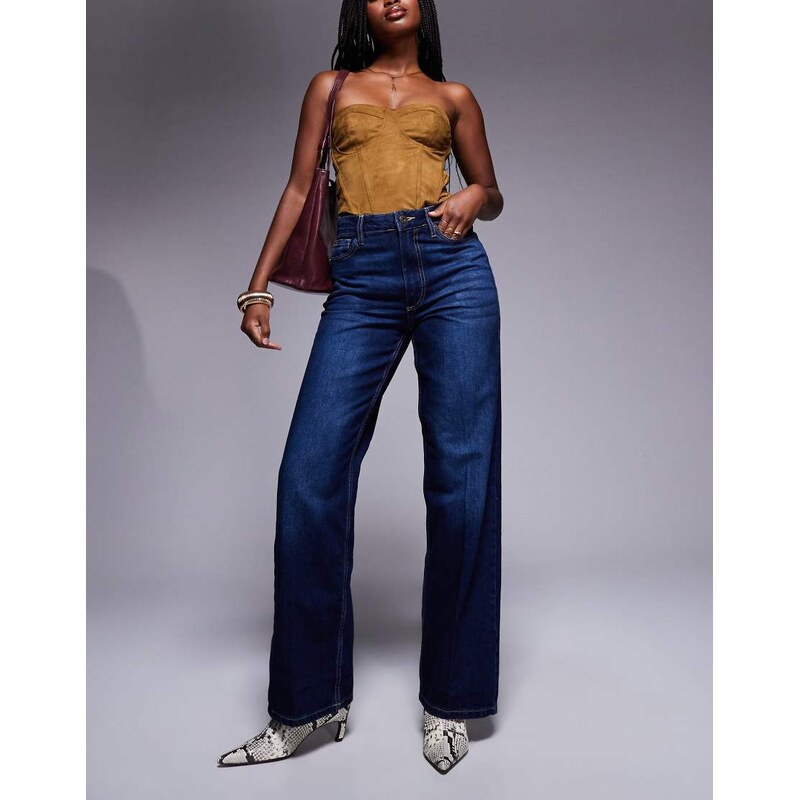 River Island relaxed straight leg jean in darkwash blue 101145431